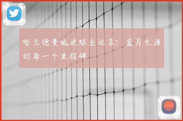 哈兰德曼城进球全记录:蓝月生涯的每一个里程碑